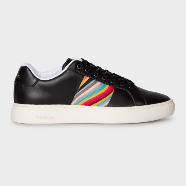 paul smith women's black 'lapin' sneakers with 'swirl'