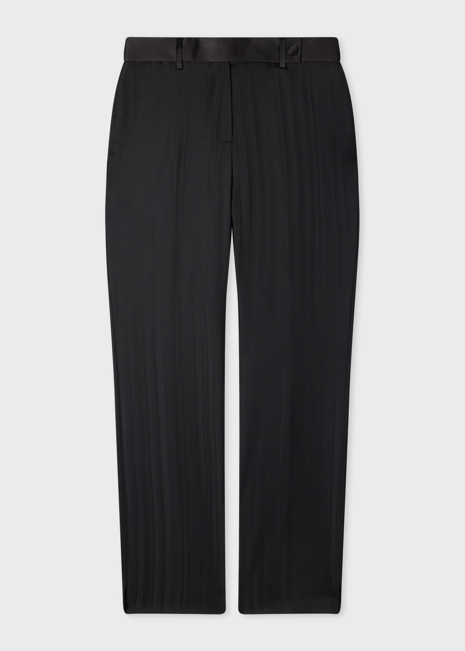 paul smith women's black 'tonal stripe' tux trousers
