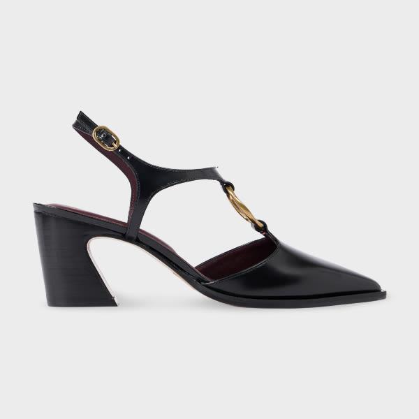 paul smith women's black leather 'adelia' heels