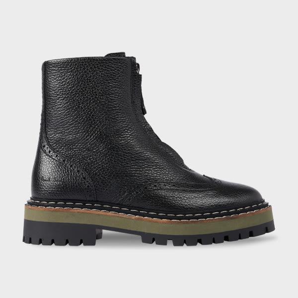 paul smith women's black leather 'chelvey' boots
