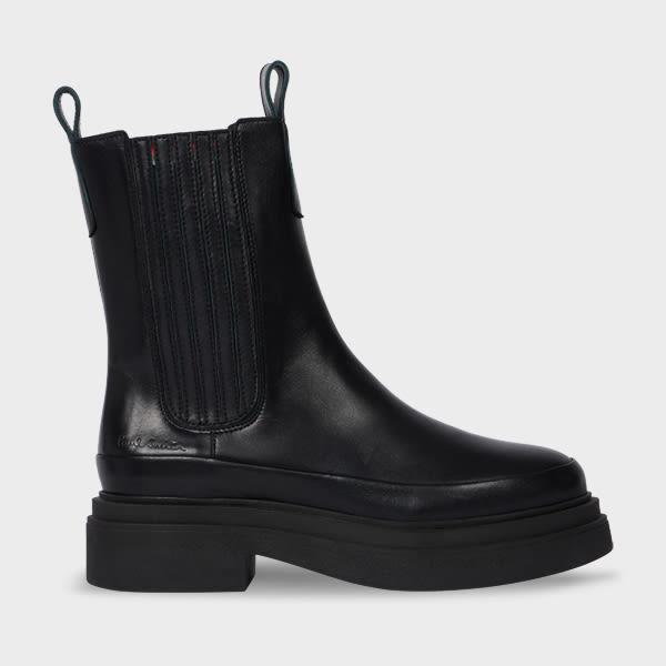 paul smith women's black leather 'dalias' chelsea boots