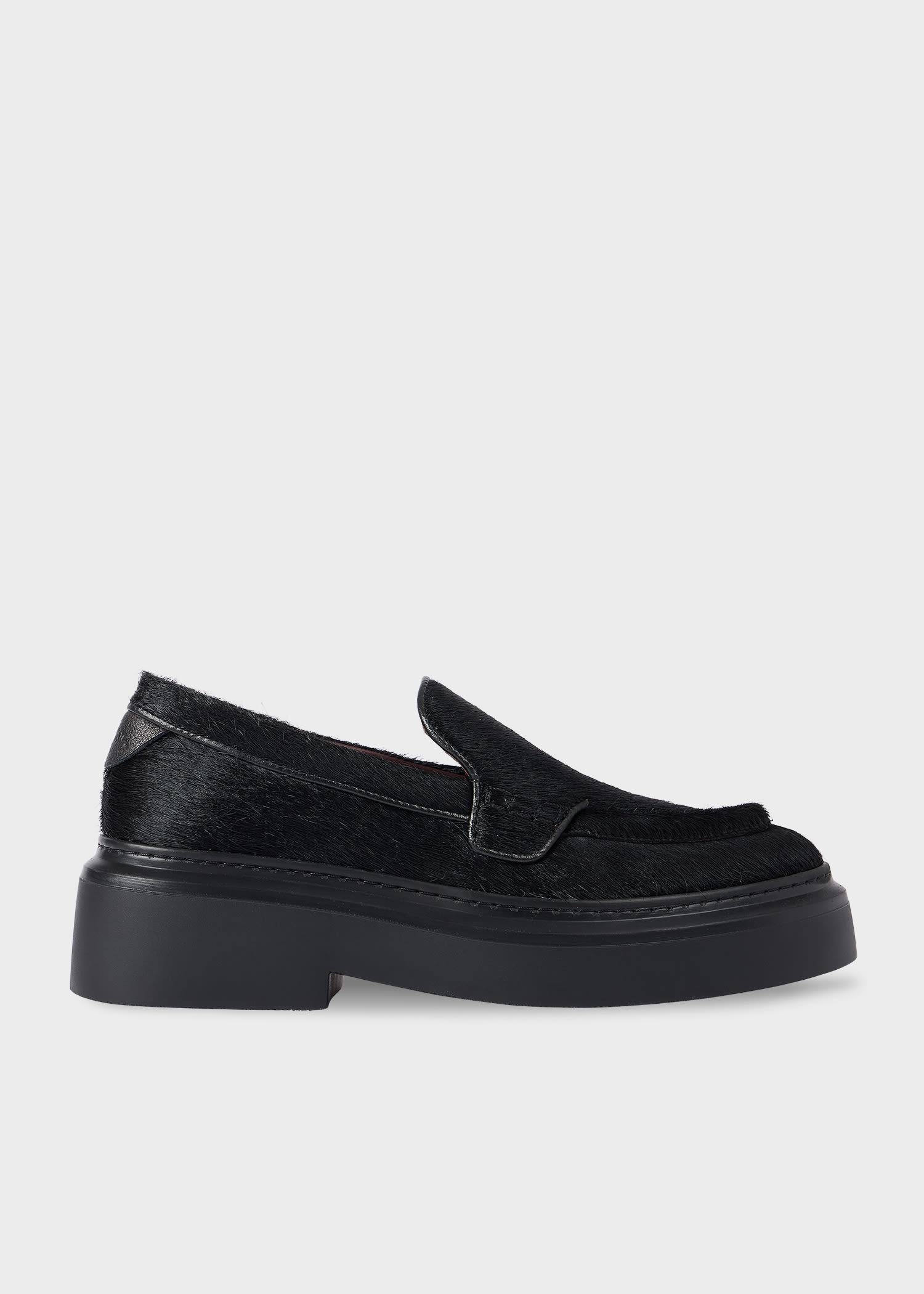 paul smith women's black leather 'isona' platform loafers