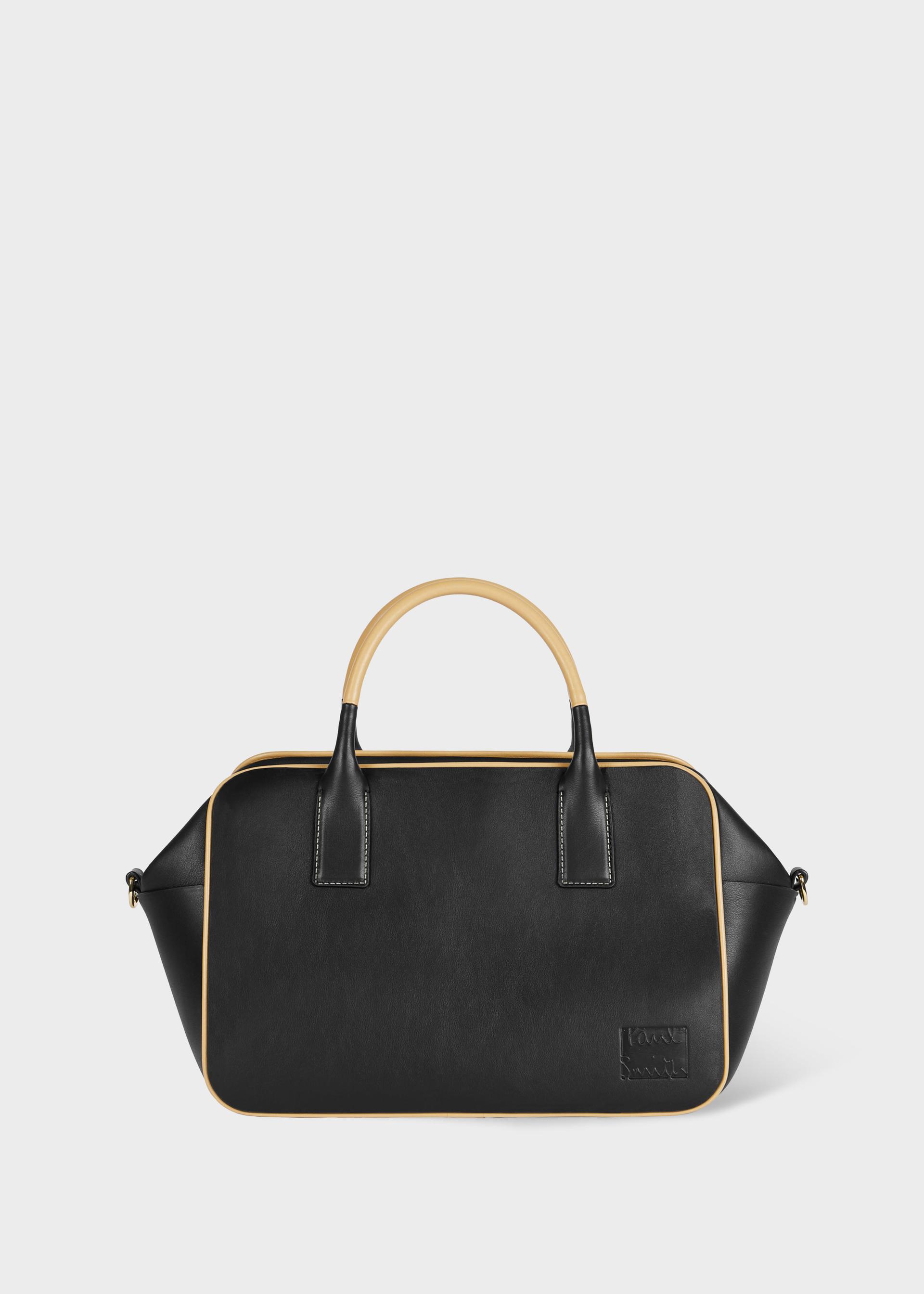 paul smith women's black leather top handle bag