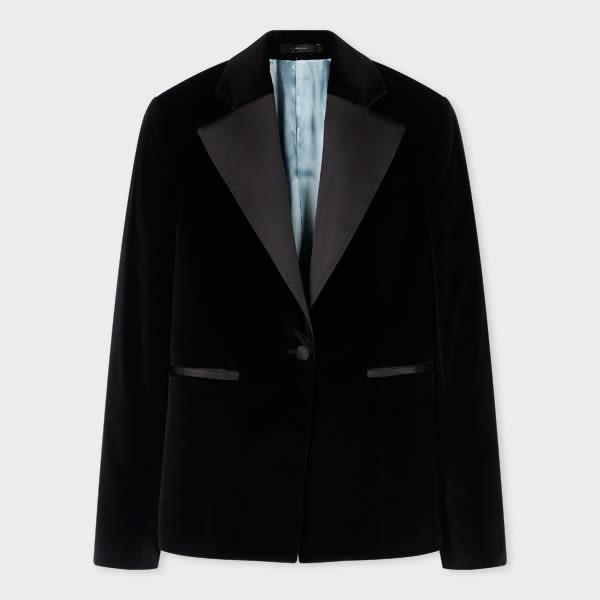 paul smith women's black velvet evening blazer