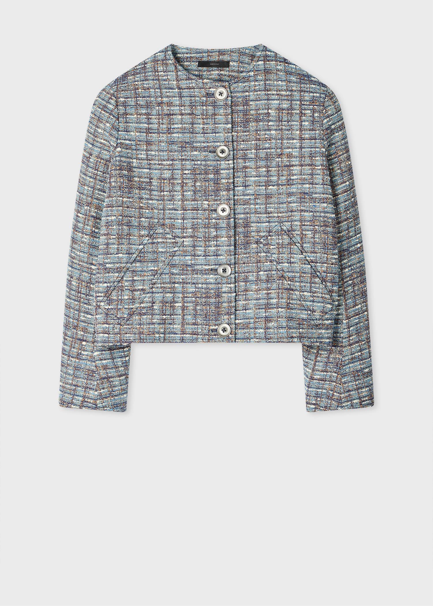 paul smith women's blue textured weave jacket