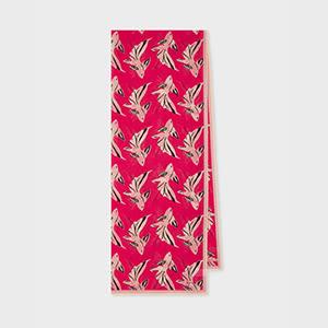 paul smith women's bright pink 'le peche fish' cotton scarf