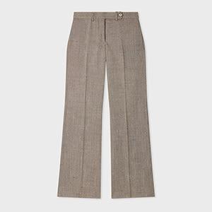 paul smith women's brown flecked wool-viscose bootcut trousers
