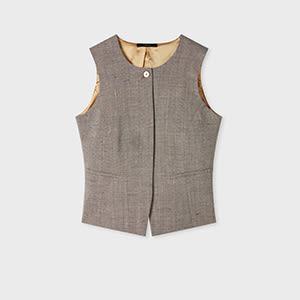 paul smith women's brown flecked wool-viscose waistcoat
