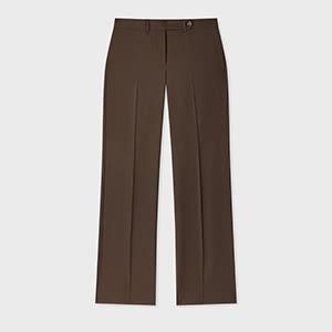 paul smith women's brown wool bootcut-trousers