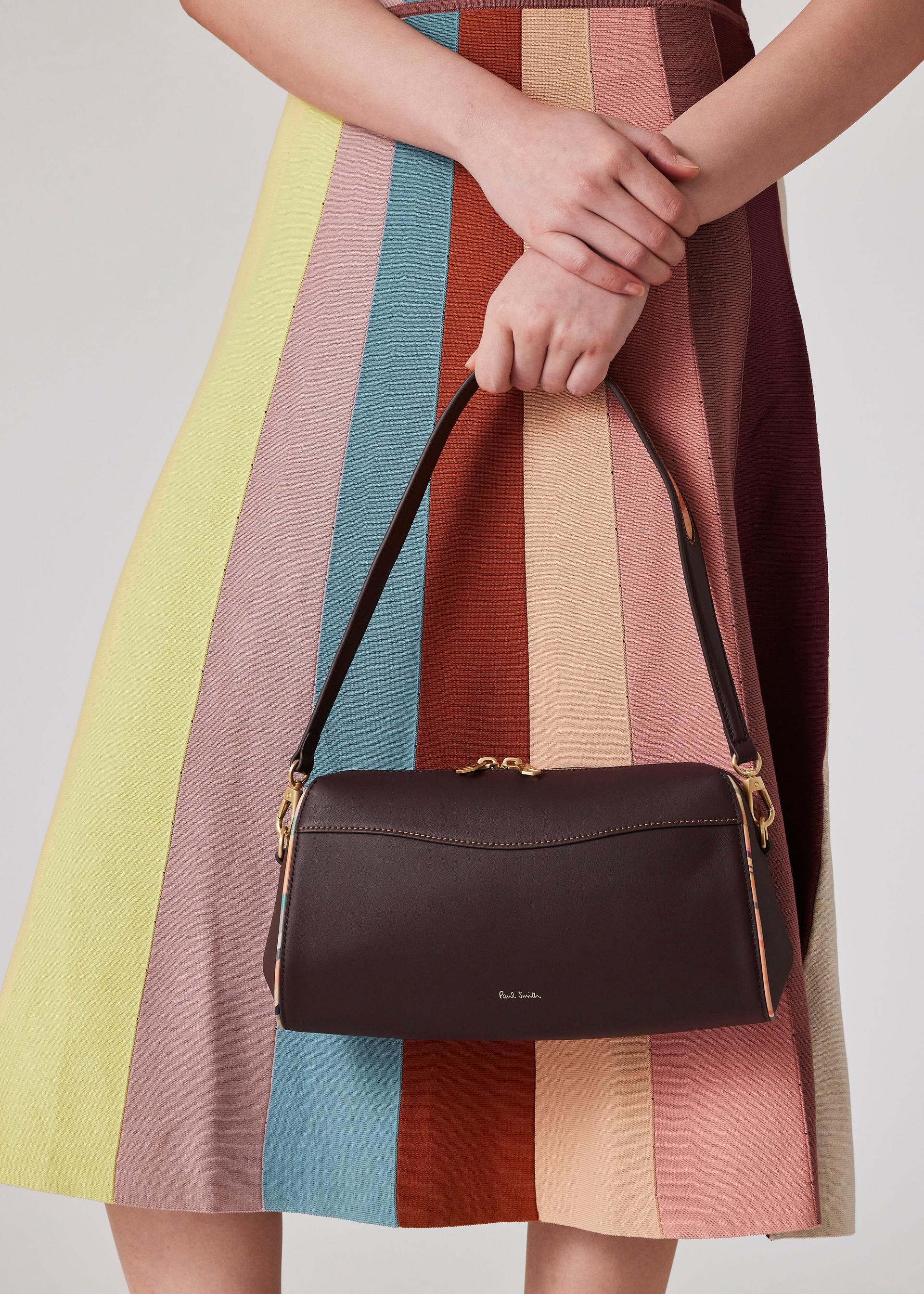 paul smith women's burgundy inverted 'dusky swirl' shoulder bag red