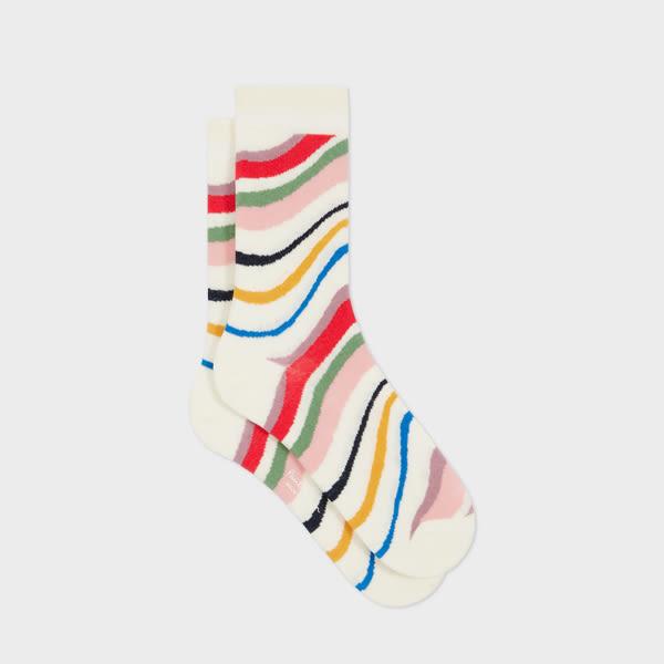 paul smith women's cotton-blend 'swirl' socks white