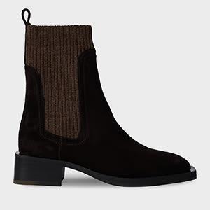 paul smith women's dark brown suede 'matola' boots
