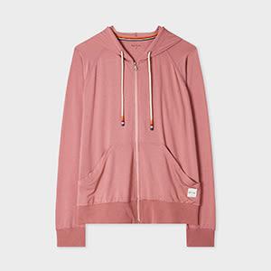 paul smith women's dusky pink modal-blend zip lounge hoodie