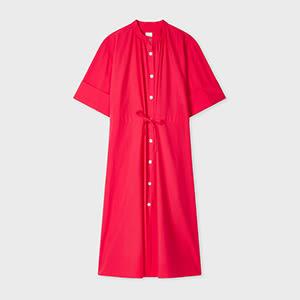 paul smith women's fuchsia lyocell-cotton shirt dress pink