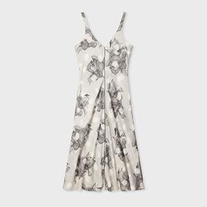 paul smith women's grey 'blurred polka dot floral' dress