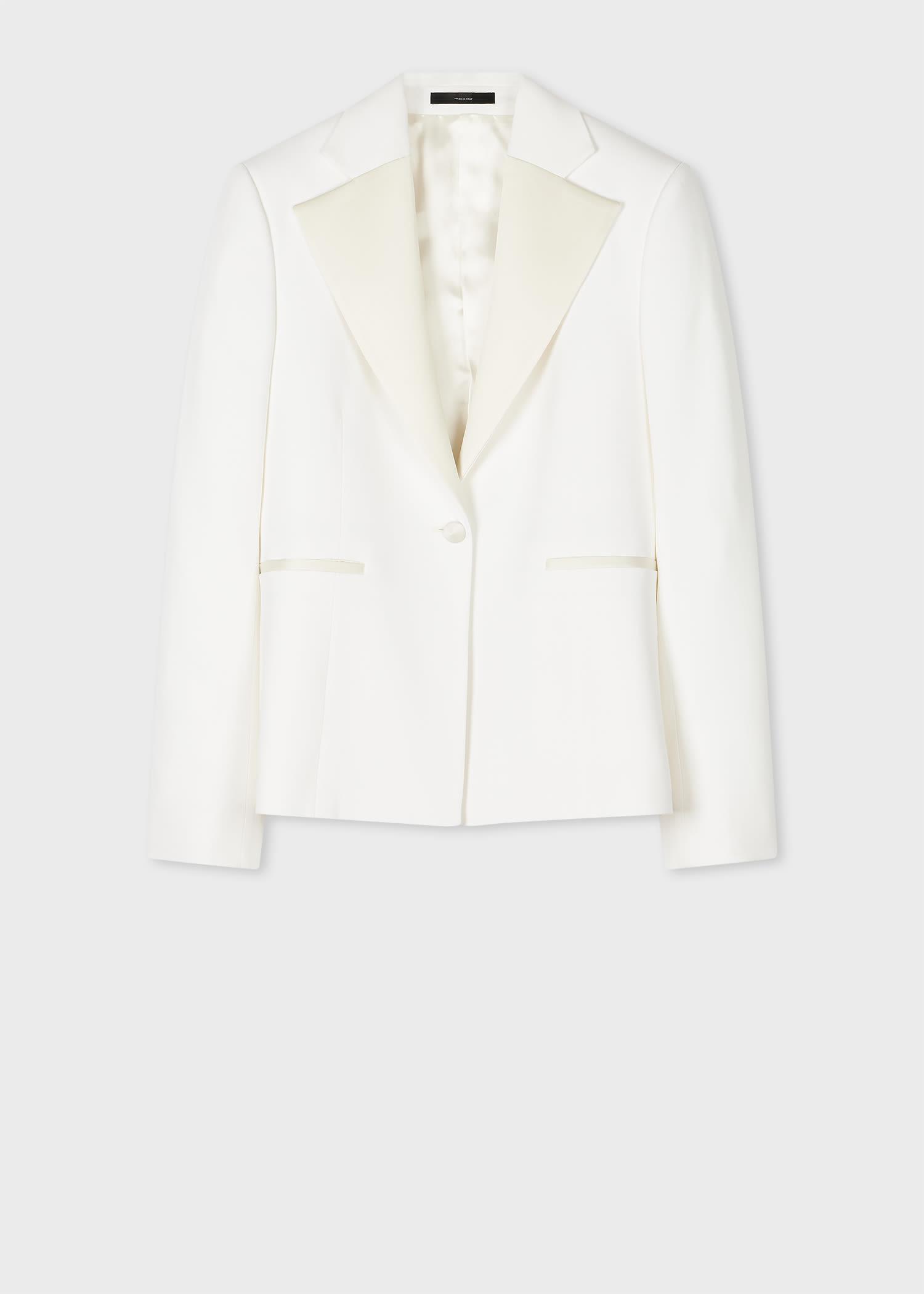 paul smith women's ivory single-button evening blazer white