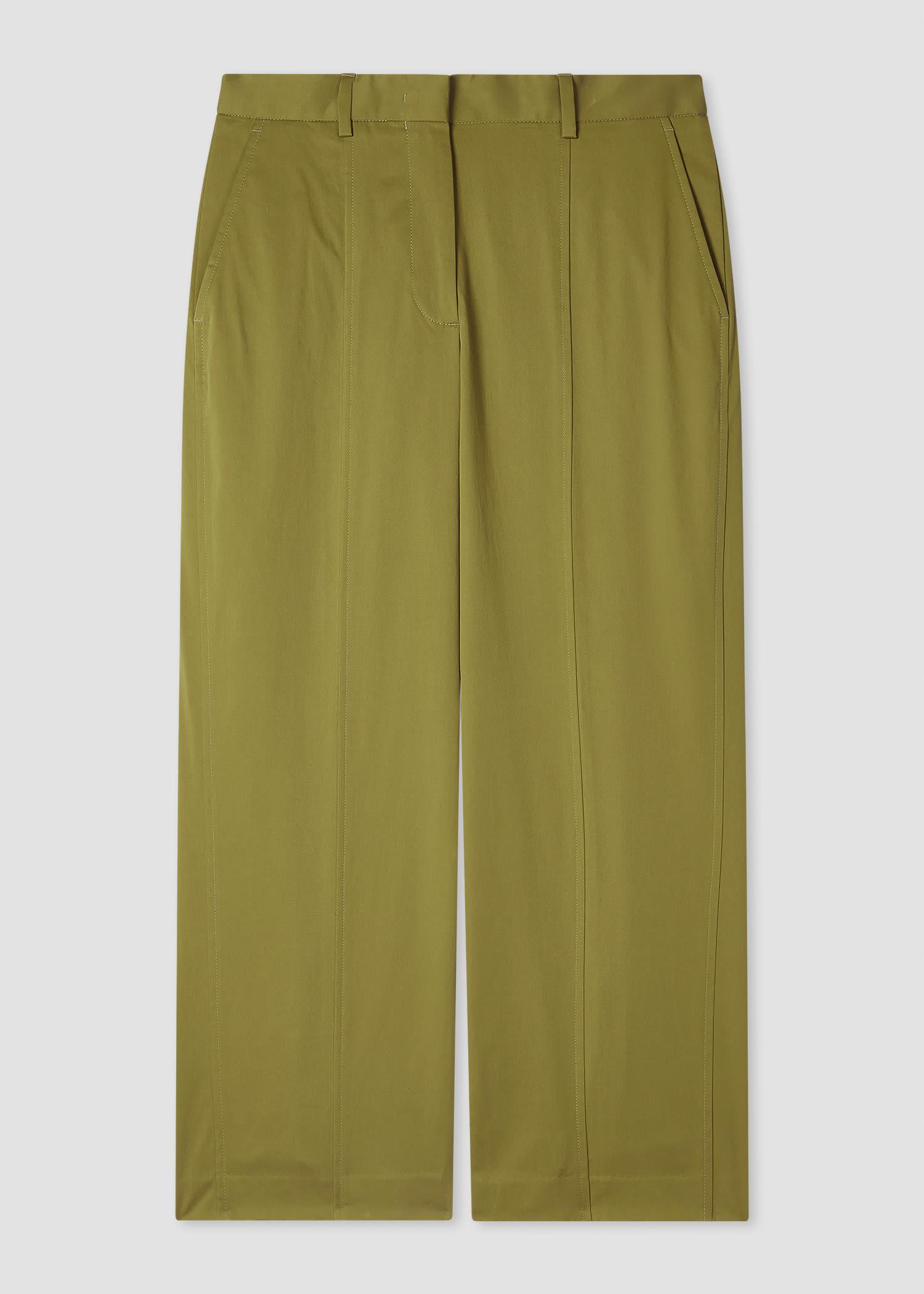 paul smith women's khaki cotton cropped trousers green