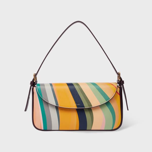 paul smith women's leather 'swirl' baguette bag multicolour