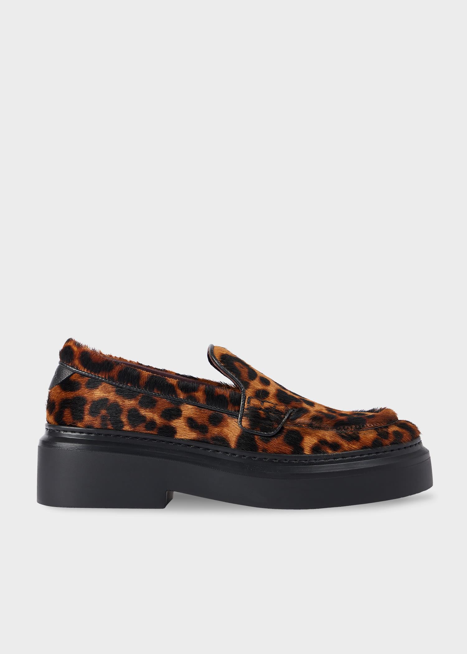 paul smith women's leather leopard 'isona' platform loafers multicolour