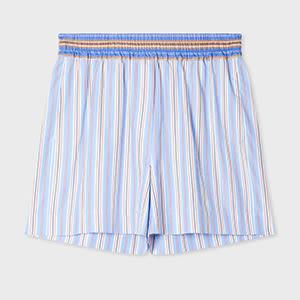 paul smith women's light blue stripe cotton shorts