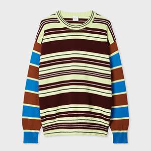 paul smith women's mixed stripe knitted sweater yellow