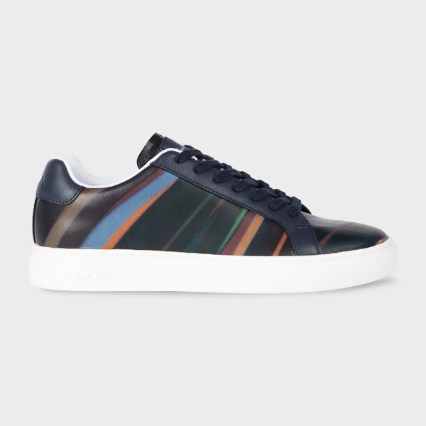 paul smith women's navy 'winter swirl' leather 'lapin' trainers multicolour