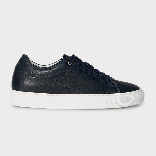 paul smith women's navy basso leather sneakers blue