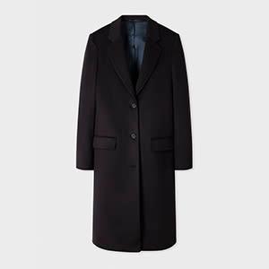 paul smith women's navy blue cashmere-blend epsom coat