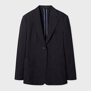 paul smith women's navy seersucker blazer blue