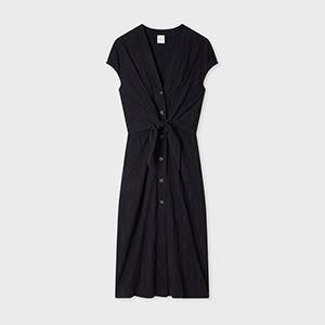 paul smith women's navy seersucker midi dress blue