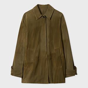 paul smith women's olive suede swing jackets green
