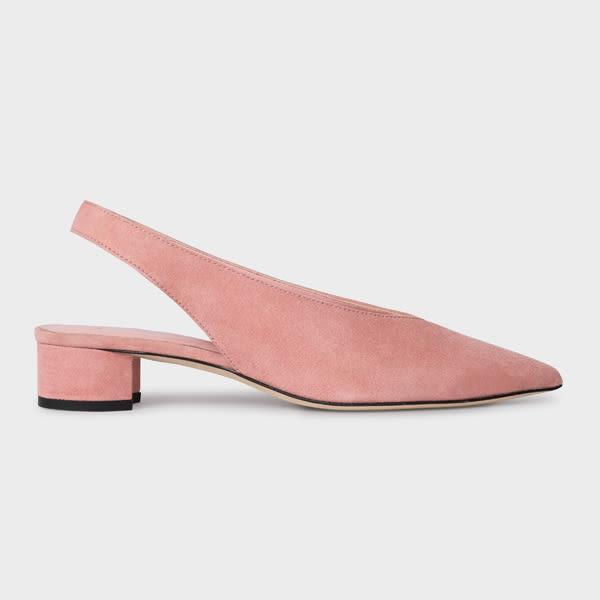 paul smith women's pale pink suede slingback 'enid' heels