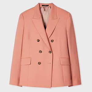 paul smith women's peach mohair-blend double breasted blazer pink