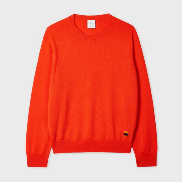 paul smith women's red crew neck cashmere sweater