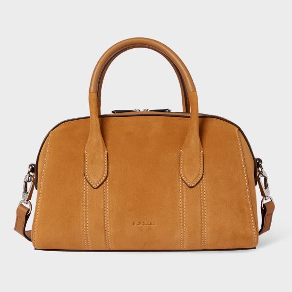 paul smith women's small tan suede 'boston' bag brown