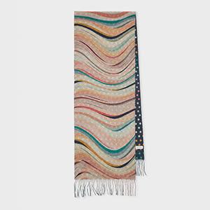 paul smith women's swirl and polka dot scarf multicolour
