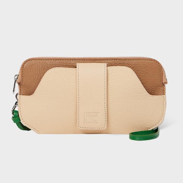 paul smith women's tan leather travel pouch brown