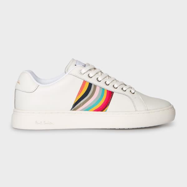 paul smith women's white 'lapin' sneakers with 'swirl'