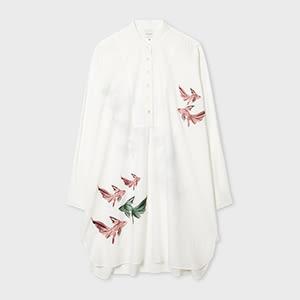 paul smith women's white 'le peche fish' embroidery kaftan