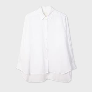 paul smith women's white linen shirt