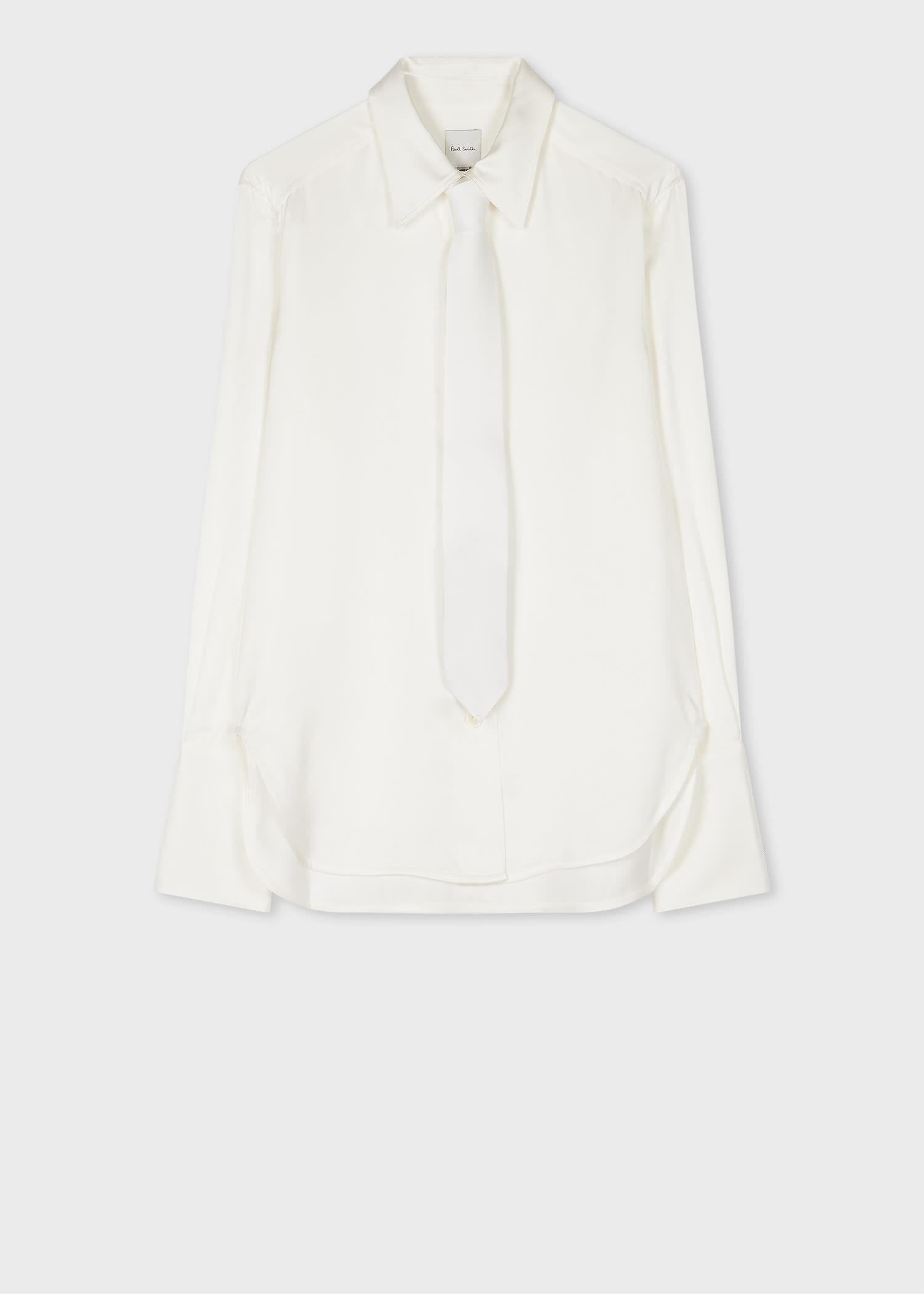 paul smith women's white tie shirt