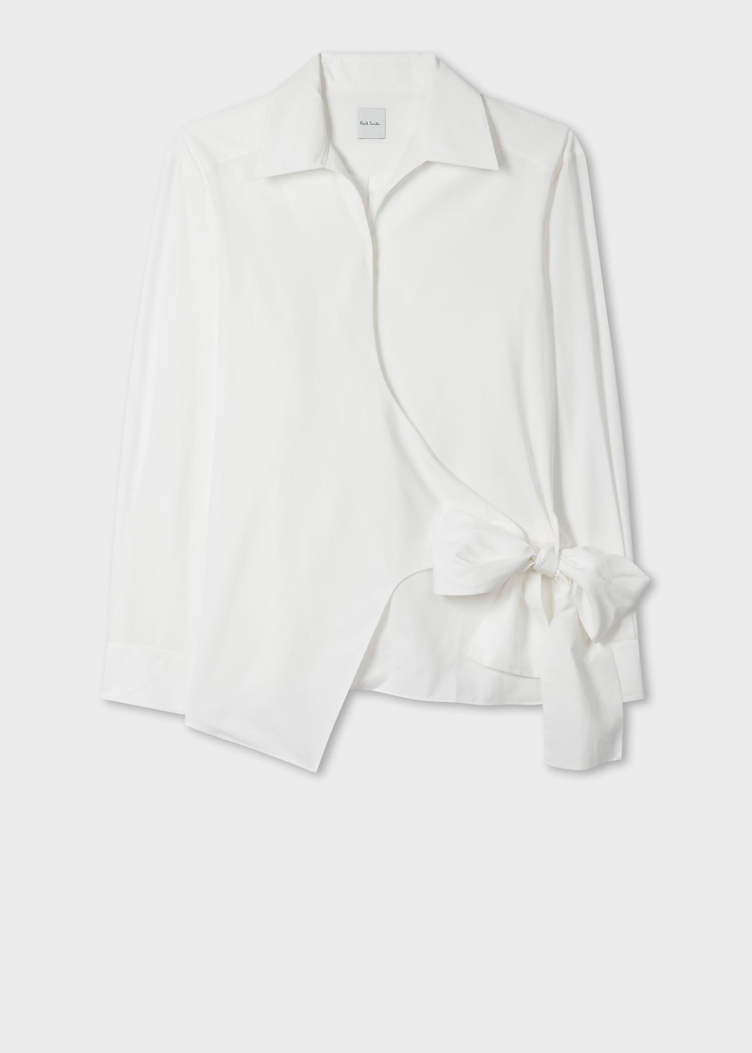 paul smith women's white tie shirt
