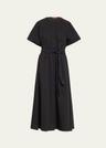 paulina poplin self-tie shirtdress