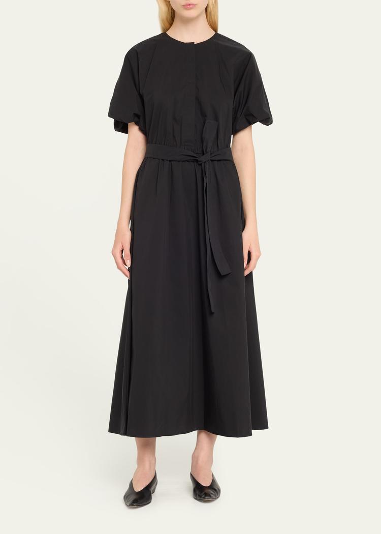 paulina poplin self-tie shirtdress