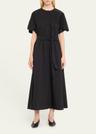 paulina poplin self-tie shirtdress