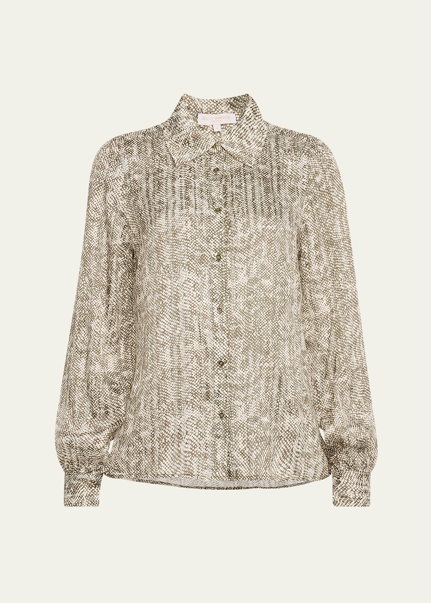 pauline button-front silk blouse