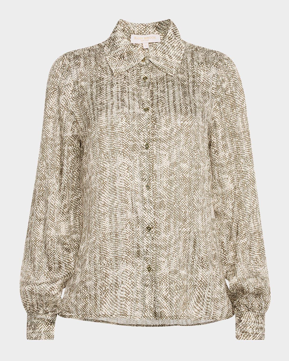 pauline button-front silk blouse