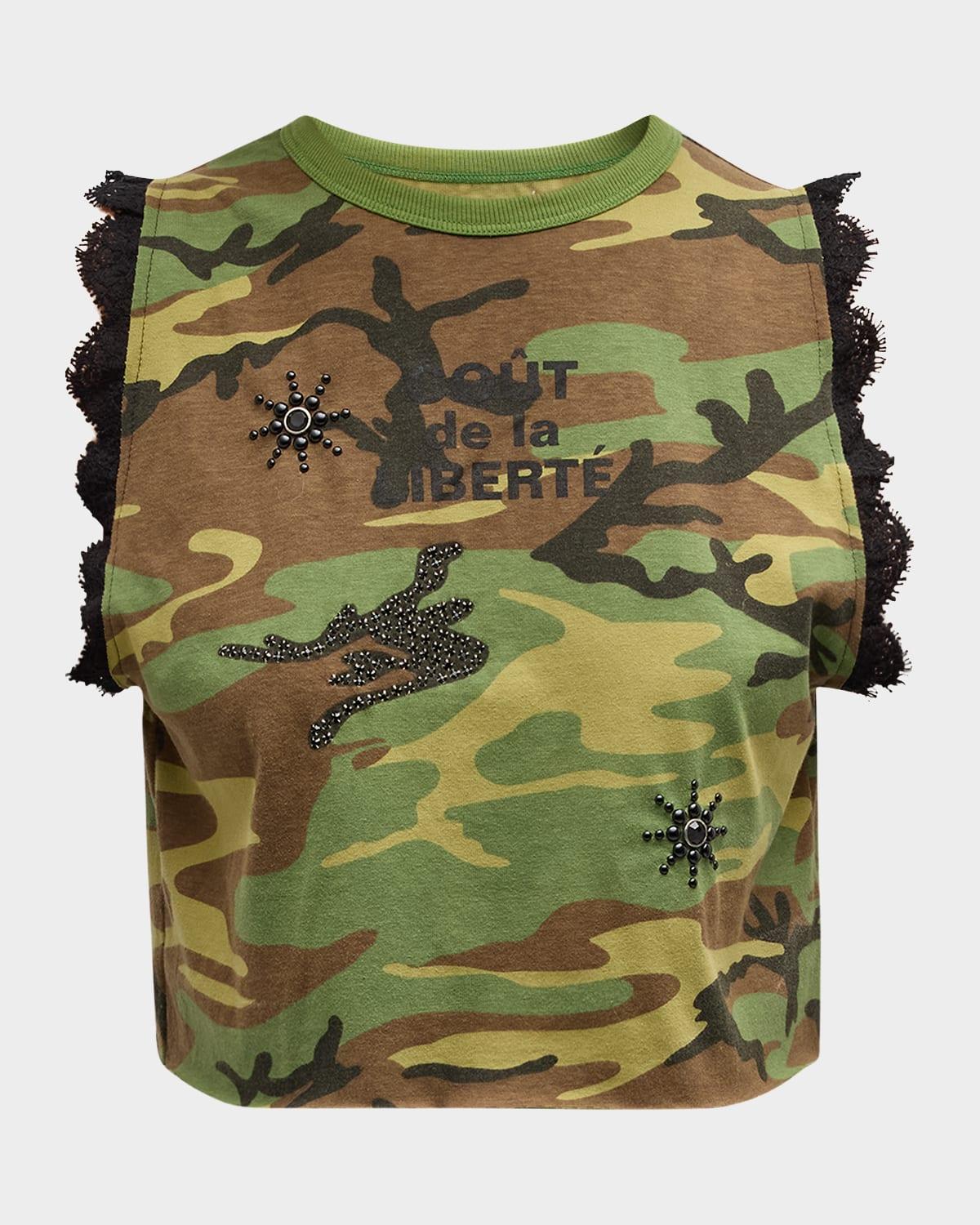 pauline camo lace top