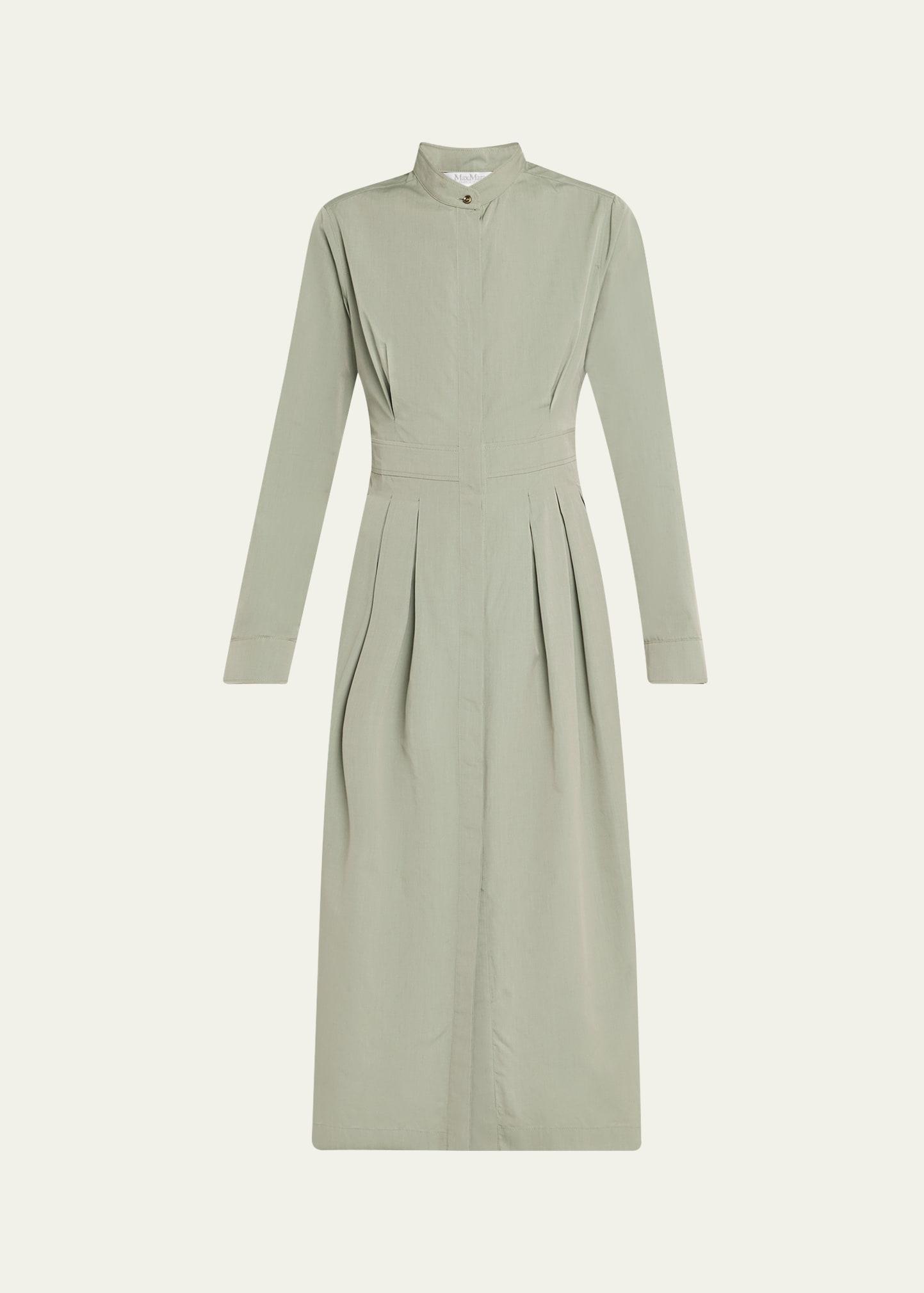 pavia pleated cotton midi dress