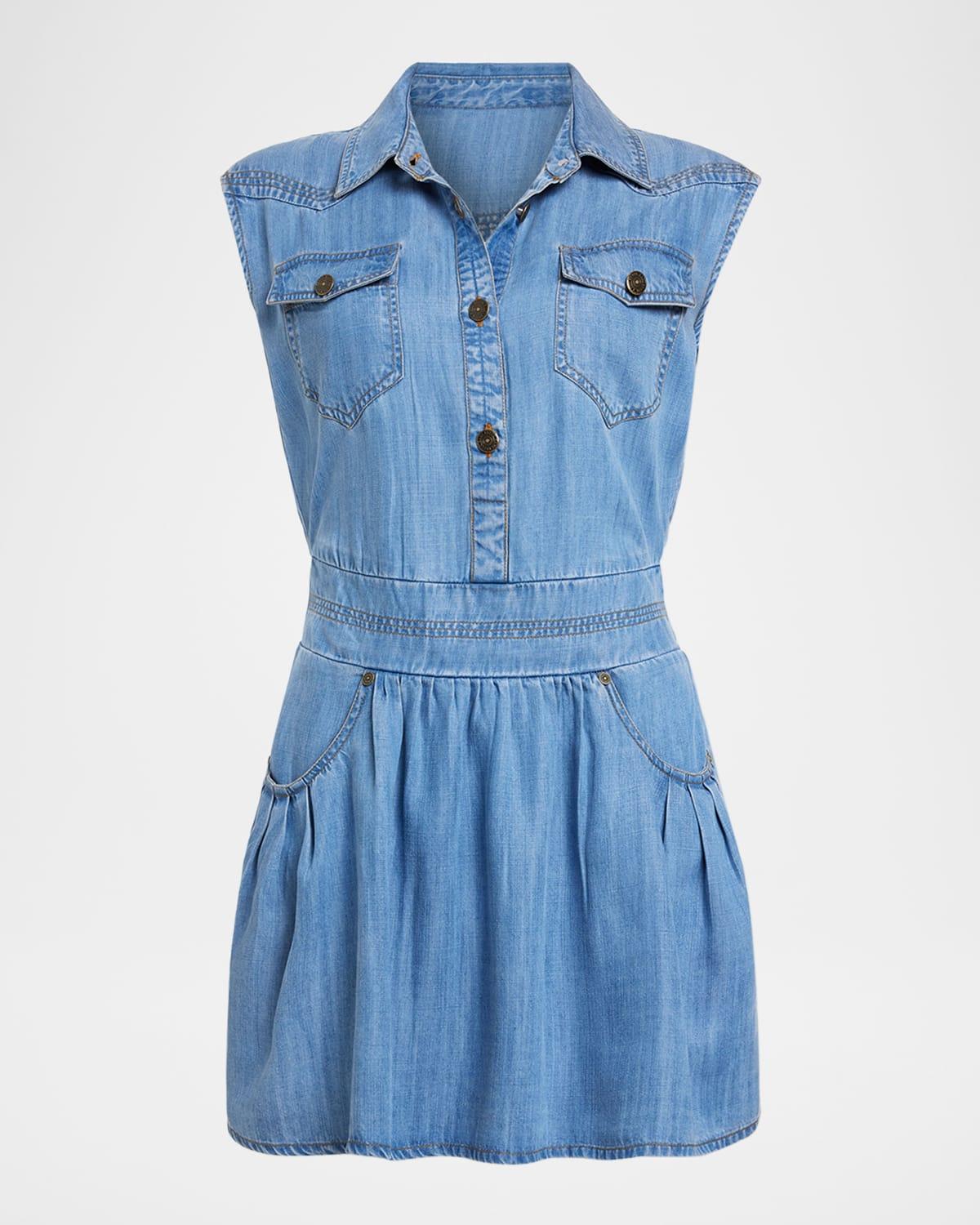 paxton denim mini shirtdress